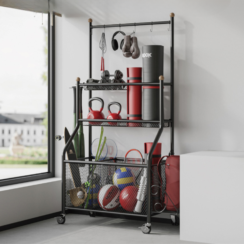 Wewnętrzny, mobilny organizer  – Sports Equipment Organizer Rack recenzja i cena