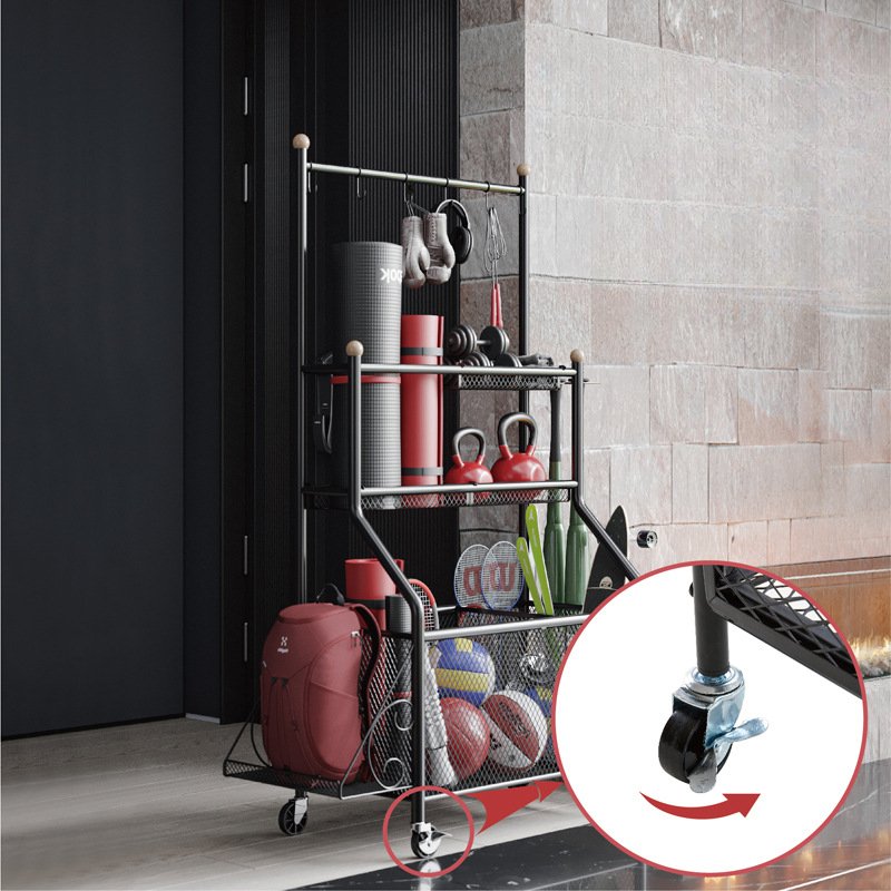 Wewnętrzny, mobilny organizer  – Sports Equipment Organizer Rack recenzja i cena